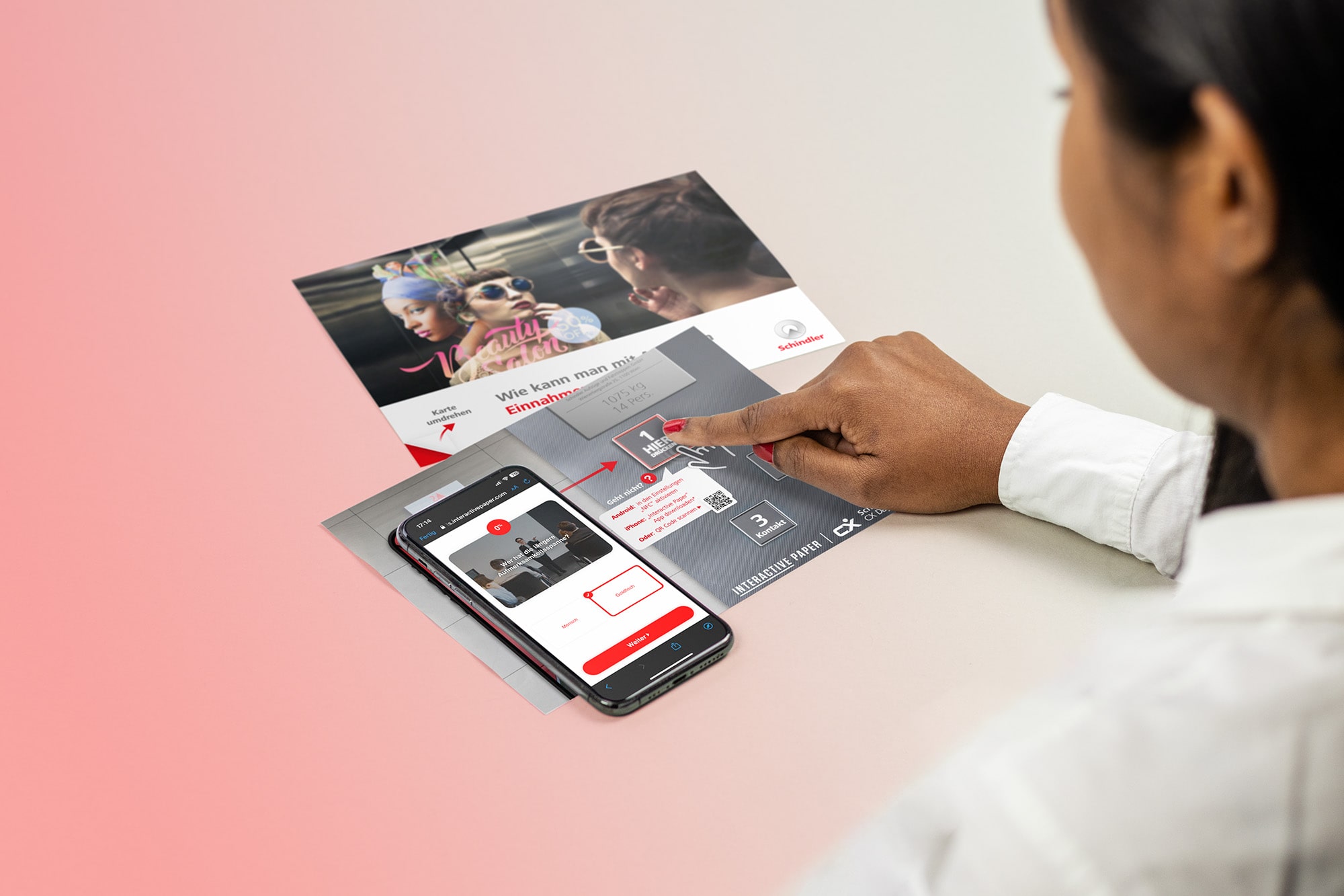 schindler successfully using print media combined with a digital component